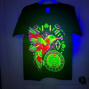 Glow in the Dark Humingbird Mexican Shirt M
